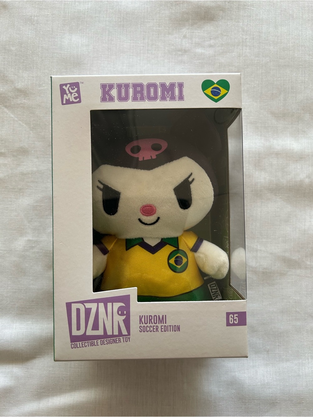 Sanrio Kuromi Plush in Yellow Soccer Jersey